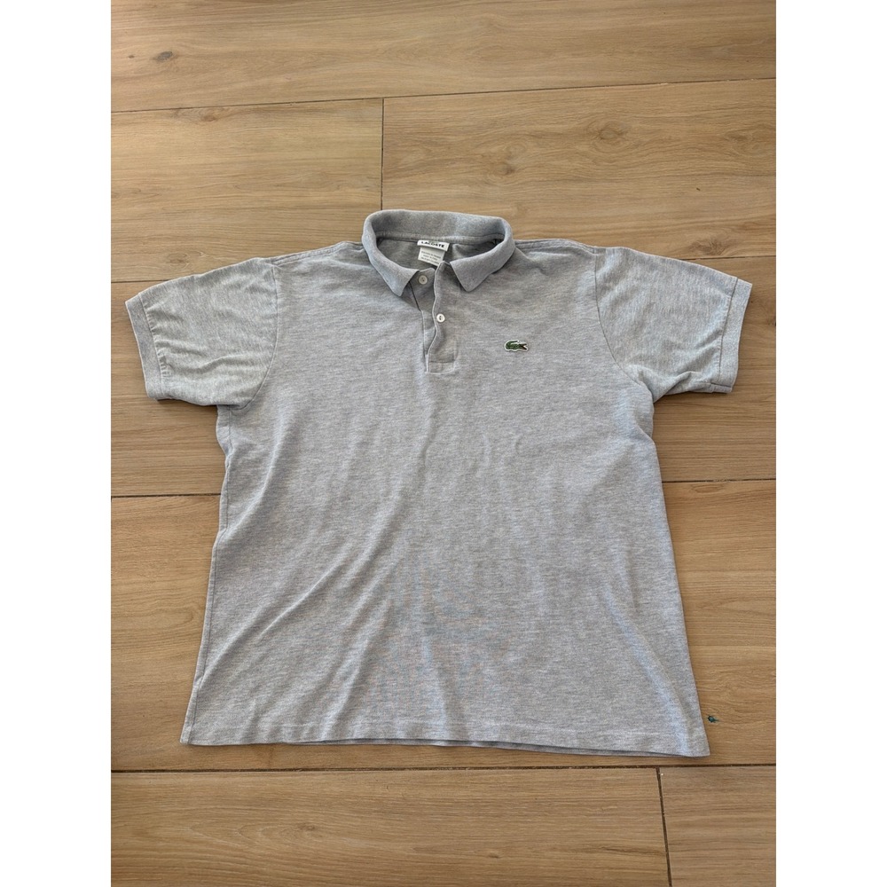 Lacoste Mens Short Sleeve Pique Polo Shirt Gray Crocodile Logo Size XL RN87651 - Picture 1 of 5
